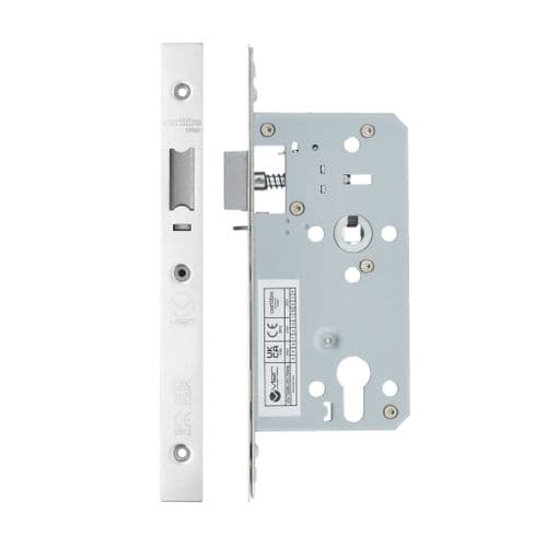 VDL7255-NL-PSS  DIN Night Latch, 72mm c/c, 55mm Backset - Polished Stainless Steel