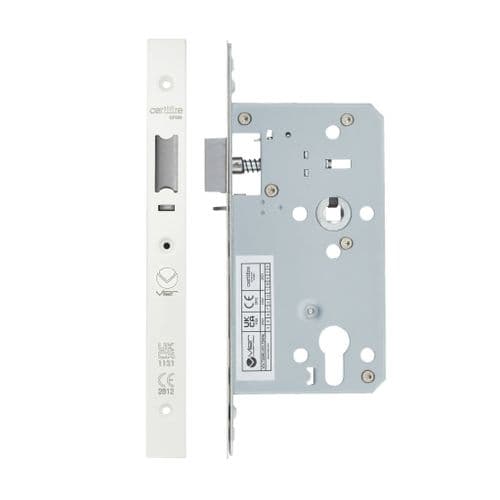 VDL7260-NL-PCW - 2 Piece - DIN night latch - 72mm c/c - backset 60mm- powder coat white