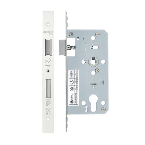 VDL7260-NL-PCW DIN Night Latch, 72mm c/c, 55mm Backset - Powder Coat White