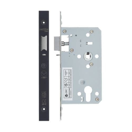 VDL7260-NL-PVDBLK - 2 Piece - DIN night latch - 72mm c/c - backset 60mm- PVD black