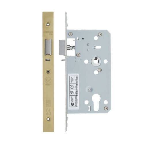 VDL7260-NL-PVDSB - 2 Piece - DIN night latch - 72mm c/c - backset 60mm- PVD satin brass