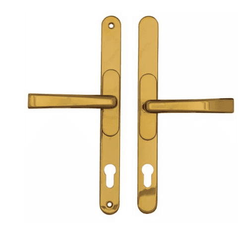 VERSA Lever Lever Adjustable 62-95mm PZ Sprung 260mm Screw Centres Gold