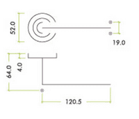 VS020 VIER Radius Lever On Rose