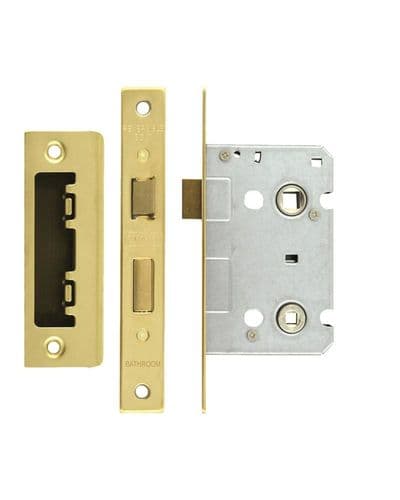 ZBC64PVD Bathroom Lock 2.5'' Polished Brass