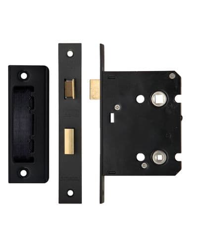 ZBC76PCB Bathroom Lock 3'' Black