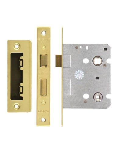 ZBC76PVD Bathroom Lock 3'' Polished Brass