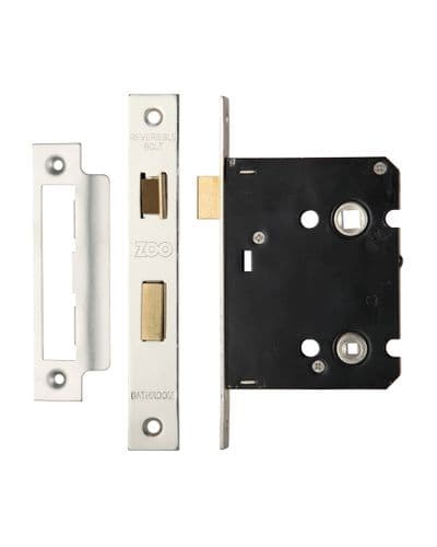 ZBC76SS Bathroom Lock 3'' Satin Silver Stainless