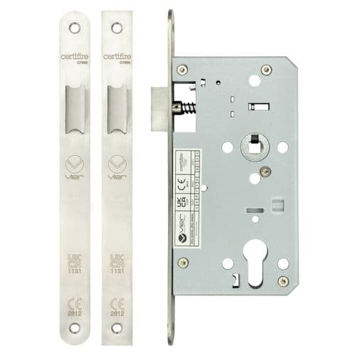 ZDL0060LRSS - Din latch - backset 60mm - radius - satin stainless steel