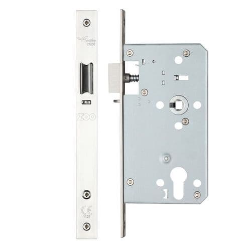 ZDL7255-NL-PS  DIN Night Latch, 72mm c/c, 55mm Backset - Polished Stainless