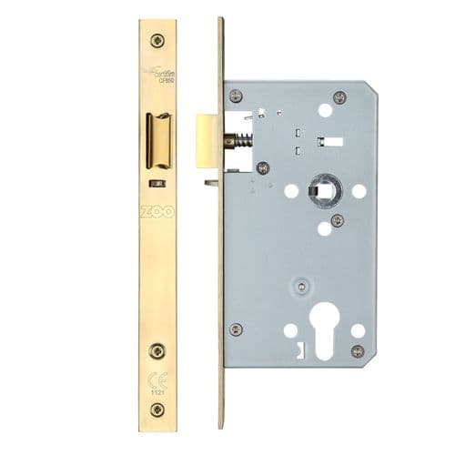 ZDL7260NLPVD - Din night latch - 72mm c/c - backset 60mm - brass
