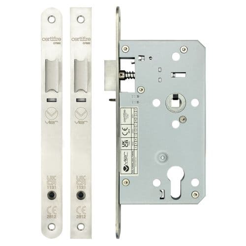 ZDL7260NLRSS - Din night latch - 72mm c/c - backset 60mm -radius - satin stainless steel