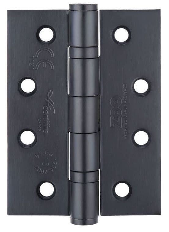 ZHSS243PCB Grade 13 Fire Hinge - Powder Coated Black Pair