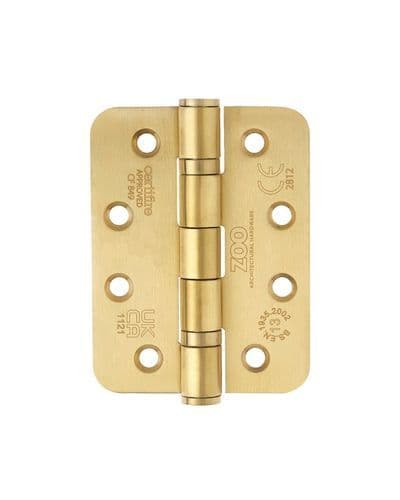 ZHSS243R-PVDSB - Grade 13 Fire Hinge Radius Pair - Satin Brass Finish