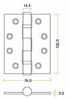 ZHSS243RS - Grade 13 Radius Fire Door Hinge SSS - Pair