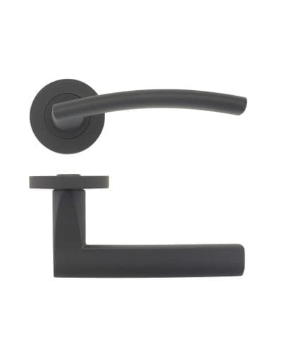 Zoo Amalfi Lever On Round Rose - Pair - Oscar Matt Black - ZPZ080-OMB