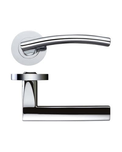 Zoo Amalfi Lever On Round Rose - Pair - Polished Chrome - ZPZ080CP