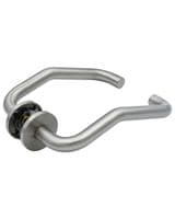 Zoo Anti Germ Cranked RETD Lever On 6.5mm Rose - Stainless Steel - ZS-SSHF130-SSS