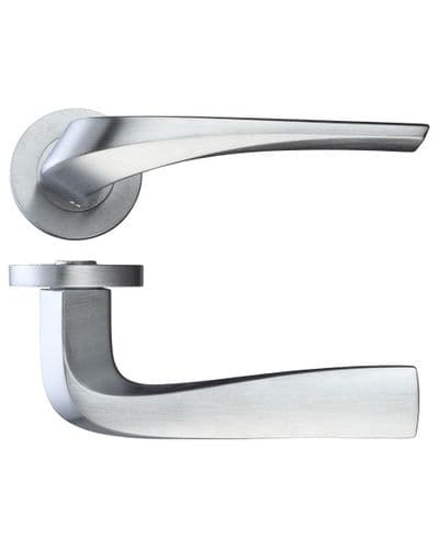 Zoo Aries Lever On Round Rose - Satin Chrome - Pair - RM060SC