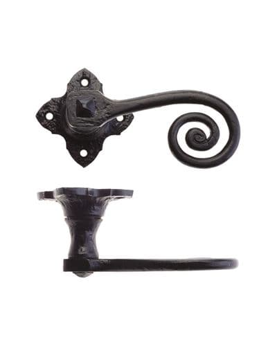 Zoo Curly tail lever On Square Rose 2" - Black - FF400