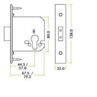 Zoo Euro Deadlock 80mm - ZUKDEP76SS