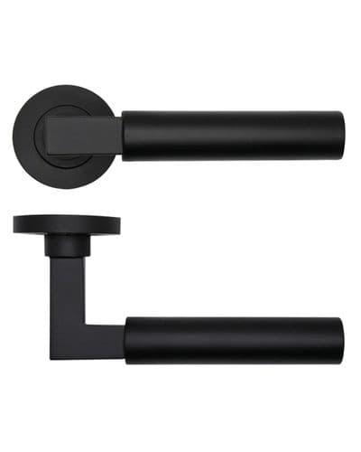 Zoo Garda Lever On Round Rose - RT050PCB - Pair - Powder Coat Black