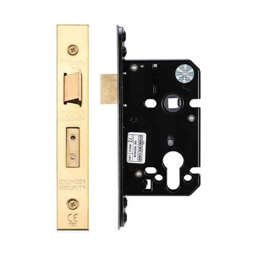 Zoo Hardware - Euro Profile Sashlock - 64mm - Polished Brass - ZUKS64EPPB