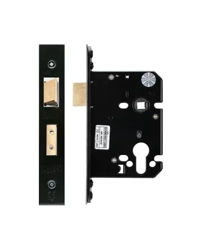 Zoo Hardware - Euro Profile Sashlock - 64mm - Powder Coated Black - ZUKS64EPPCB
