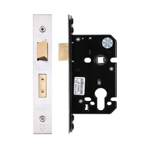 Zoo Hardware - Euro Profile Sashlock - 64mm - Satin Stainless - ZUKS64EPSS