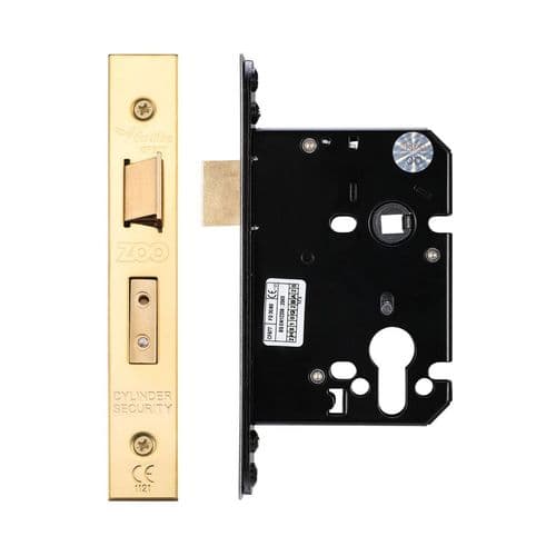 Zoo Hardware - Euro Profile Sashlock - 76mm - Polished Brass - ZUKS76EPPB