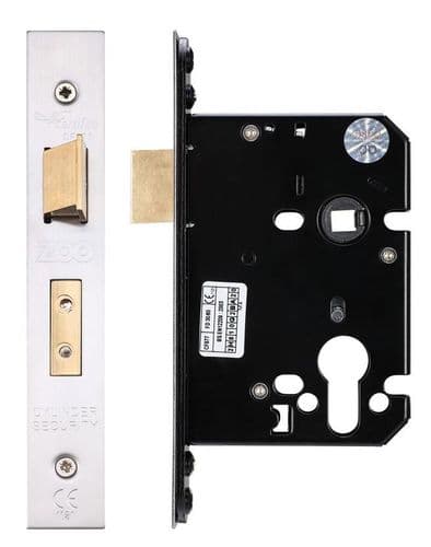 Zoo Hardware - Euro Profile Sashlock - 76mm - Satin Chrome - ZUKS76EPSS