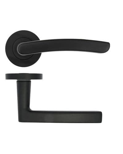 Zoo Hardware Santiago Lever On Rose - Matt Black - ZPA020-MB