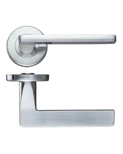 Zoo Leon Lever On Round Rose - ZCZ010SC - Pair - Satin Chrome