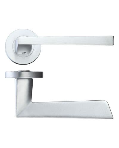 Zoo Lupus Lever On Rose - RM020SC - Pair - Satin Chrome