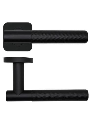 Zoo Orta Lever On Square Rose - RT060-SQ-PCB - Pair - Powder Coat Black