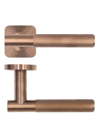 Zoo Orta Lever On Square Rose - RT060-SQ-PVDBZ - Pair - PVD Satin Bronze
