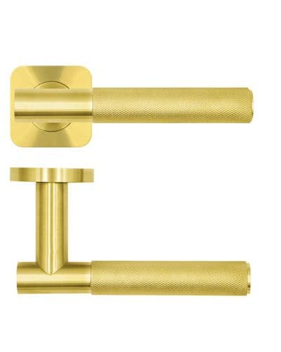 Zoo Orta Lever On Square Rose - RT060-SQ-PVDSB - Pair - PVD Satin Brass