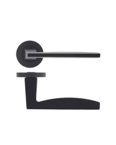 Zoo Pavo Lever On Round Rose - Matt Black - Pair - RM0300MB
