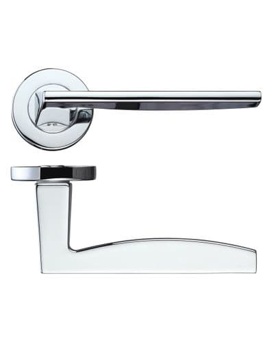 Zoo Pavo Lever On Round Rose - Polished Chrome - Pair - RM030CP