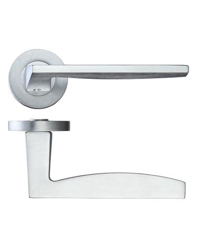 Zoo Pavo Lever On Round Rose - Satin Chrome - Pair - RM030CP