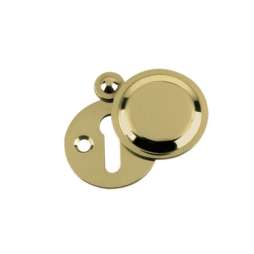 Zoo Standard Key Profile Victorian Covered Escutcheon - 32mm Dia. - FB11 - Polished Brass