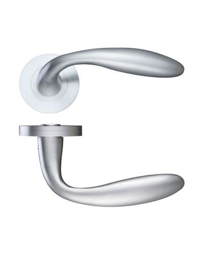 Zoo Verona Lever On Round Rose - Satin Chrome - Pair - ZPZ060SC