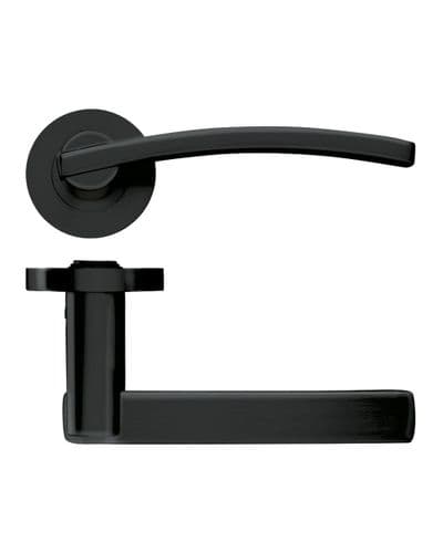 ZPZ100-OMB Zoo Adria Lever On Round Rose Handle - Matt Black