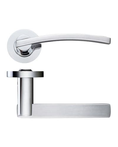 ZPZ100SCCP Zoo Adria Lever On Round Rose Handle - Satin/Polished Chrome