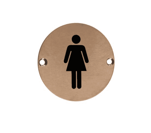 ZSS02-PVDBZ - Female Toilet Symbol - 76mm - PVD Bronze