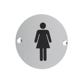 ZSS02SS - Sex Symbol Toilet Sign - Female - Satin Stainless Steel