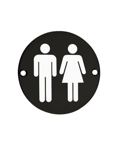 ZSS03-PCB - Unisex Toilet Symbol - 76mm - Black