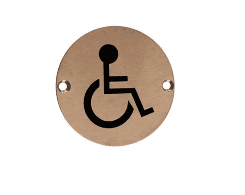 ZSS07-PVDBZ - Disabled Toilet Symbol - 76mm - PVD Bronze
