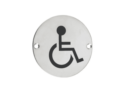ZSS07PS - Disabled Toilet Symbol - 76mm - Polished Stainless