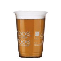 100% rPET UKCA Recyclable & Recycled Plastic Half Pint-to-rim 284ml (sleeve of 50)