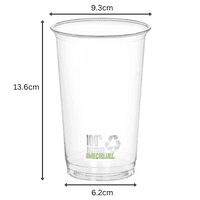 100% rPET UKCA Recyclable & Recycled Plastic Pint-to-rim 568ml (Box of 800)